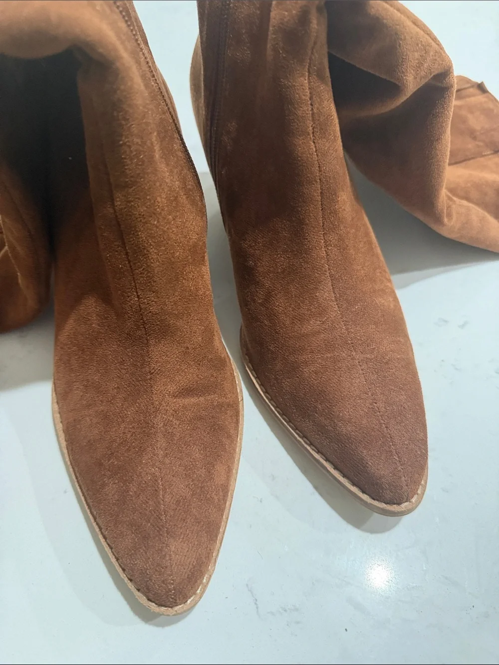 CCOCCI Tall Over-the-Knee Suede Boots in Brown